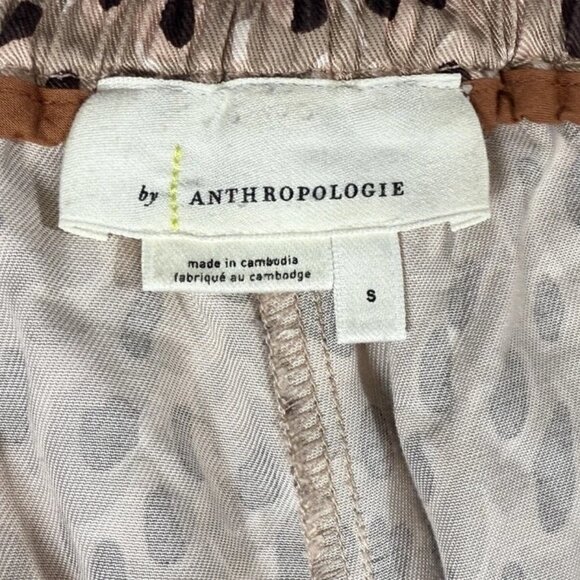 Anthropologie Leopard Culottes Pants Size Small Wide Leg Pleated Isobel Crop - Picture 5 of 8